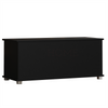 Toy Chest Box Large Wooden Storage Blanket Lid Black Childrens Kids Tidy Bin