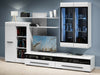 White High Gloss Wall Display Cabinet Glass Door LED Lights Unit Fever New