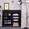 Shoe Rack Storage Cabinet Organizer Dustproof Stand Holds Black 115x30x110 cm