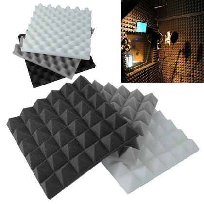 12/24pcs Acoustic Wall Panel Tiles Studio Sound Proofing Insulation Foam Pads UK