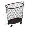 Rolling Laundry Basket Trolley Washing Clothes Storage Hamper Wire Box Wheels