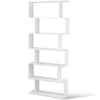 4/5/6 Tier Bookshelf S-Shaped Z-Style Bookcase Storage Display Modern Unit White