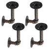 4pcs Shelves Brackets Industrial Antique Pipe Black Iron Wall Mounted Hanging