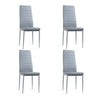Dining Table + 4 Chairs Seat Set Glass Meeting Table Restaurant Furniture Gray