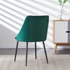 2Pcs Morden Velvet Dining Chairs Living Room Luxury Chairs Counter Chairs Green