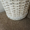 Oval Whitewash Wicker Stair Basket With Carry Handle Step Tidy/Organiser/Storage