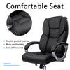 Ergonomic High Back Black Office Chair Gas Lift Swivel PU Leather Chrome Base