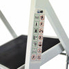 2 Step Ladder With Safety Anti-Slip Rubber Mat Tread Folding Iron Frame DIY