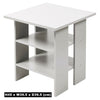 Small White Bed Side End Table Sofa 3Tier Cabinet Nightstand Living Room Bedroom