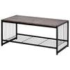 2-Tier Coffee Table Tea Sofa Table with Shelf Storage Metal Frame 100x50x45cm