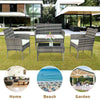 Rattan Garden Furniture Set 4 Piece Chairs Sofa Outdoor Dining Table Bench Patio