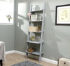 Grey Ladder Shelving Unit 5 Tier Display Stand Book Shelf Wall Rack Storage