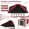 2-Tier Wooden Cat House Outdoor Cat Shelter Weatherproof Pet Hutch Asphalt Roof