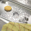 Kitchen Sink Mat Dish Drainer Cup Glass Scratch Protector Anti Slip Clear Pebble