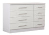 White High Gloss 8 Drawer Sideboard / Cupboard / Buffet Solo / Chest of Drawers