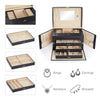 Mondeer Jewellery Box 4 Tier Jewelry Case w/ Lock Mirror and 3 Removable Drawers