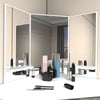 Corner Dressing Table Makeup Desk Three Mirror Drawer Stool Bedroom White
