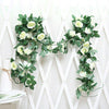 16Heads Artificial Faux Silk Flower Rose Leaf Garland Vine Home Party Decor 7Ft