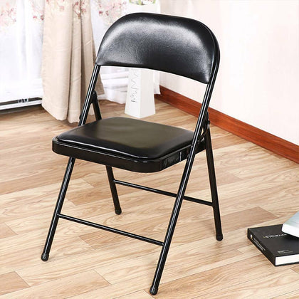 CHAIRS STRONG METAL FRAME FAUX LEATHER PADDED FOLDING OFFICE COMPUTER CHAIR
