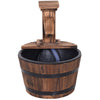 Wood Barrel Pump Patio Water Fountain Water Feature Electric Garden