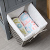 Grey Shabby Chic Bedside Unit Tables Drawers Cabinet + Wicker Storage Wooden UK