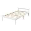 Solid Pine Single Bed 3FT Wooden Frame White Fits 190 x 90cm Mattress