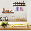2 Tiers Rustic Wall Floating Shelf kitchen bathroom Wooden Storage Shelving Unit