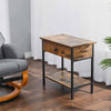 Sofa Side End Table Bedside Cabinet Industrial Wooden Nightstand with Drawer