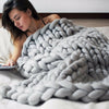 150*200 Multicolor Knitted Blankets Hand Knit Sofa Blanket thick warm Chunky