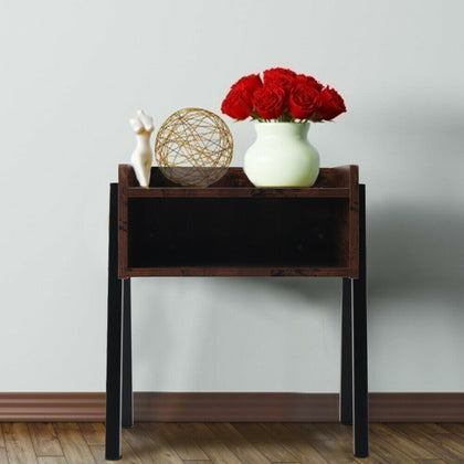 Rustic Side End Table Small Wooden Cabinet Vintage Bedside Unit Room Furniture