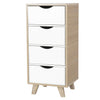 4 Drawers Wood Bedside Table Cabinet Storage Side End Table Nightstand Bedroom