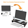 Wood Monitor Stand 1 Tier Modern Wooden Monitor Riser Stand PC Screen TV
