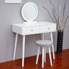 Scandinavian 2 Drawer Dressing Table Set Vanity Makeup Desk Stool Mirror Bedroom