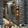 New Grey Brick Wall Grey Shimmer Tones Effect Faux Metallic Feature Wallpaper 3D