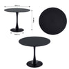 Round Dining Table and 4 Chairs Microfiber Suede Chrome Legs Coffee Kitchen Home