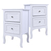 2 X Modern Country Style 2 Drawer Bedside Cabinet Tables White Sold as a PAIR