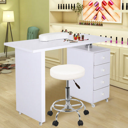 Beauty Salon Wooden Manicure Technician Table Nail Art Tool Station Desk Drawer