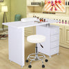 Beauty Salon Wooden Manicure Technician Table Nail Art Tool Station Desk Drawer