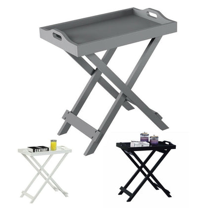 Folding Sofa Side End Table Coffee Table Removable Serving Tray Breakfast Dinner