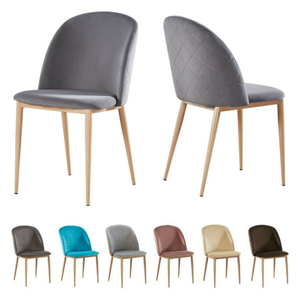 MCC® Designer Velvet Fabric Dining Chairs Wooden Style Metal Legs Bradley S