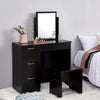 Modern Dressing Table Vanity Makeup Jewellery Desk 3 Drawer &Mirror Bedroom