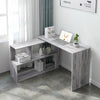 L-Shape 360° Rotating Computer PC Desk Corner Table w/Storage Shelf Home Office