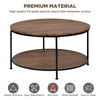 Round Coffee Table Sofa Table Cocktail Table with Storage Shelf for Living Room