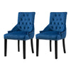 2pcs Accent Knocker Velvet Soft Fabric Dining Chairs Studded Padded Armchairs UK