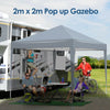 2mx2m Heavy Duty Pop-up Gazebo Waterproof Adjustable Folding Canopy Instant Tent