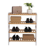 4 Tiers Bamboo Shoe Rack Storage Shelf Display Stand Organiser Unit Cabinet