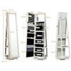 3-in-1 360° Rotating Mirrored Jewelry Cabinet Free Standing Jewelry Armoire