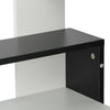 Black White Corner Computer Desk Book Shelf L-Shaped Office Table Shelving Unit