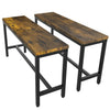 Dining Table Set & 2 Benches Outdoor Wooden Beer Table Chair Trestle Garden Pool