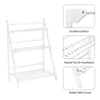 3 Layers White Ladder Shelf Bookshelf Display Rack Plant Stand Storage Foldable